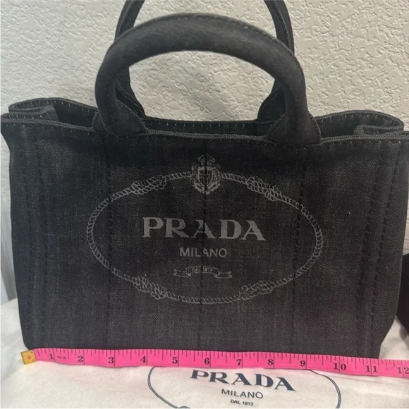 Prada Black Denim Tote Bag - Picture 12 of 16